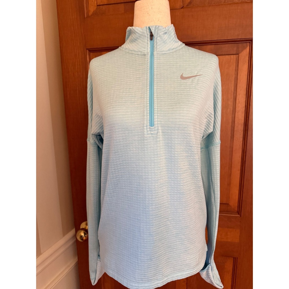 Nike Running Womens Mock Neck Zip Up Track Jacket‎ XS Aqua Dri-FIT Training - Picture 3 of 16